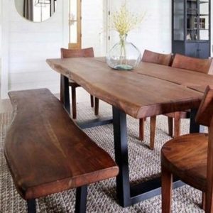 Walnut Table and Bench Set,Farm House Table,Industrial Wood Bar Table,Walnut Long Sofa Table,Buffet Table,Office Meeting Table,Custom Table