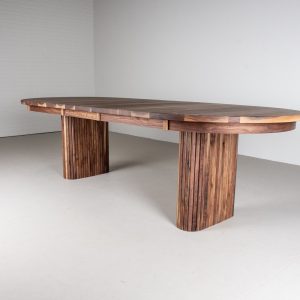 Extendable Oval Table, Oval Walnut Dining Table Extendable, MidCentury Walnut Pedestal Dining Table, Oval Table with Leaves