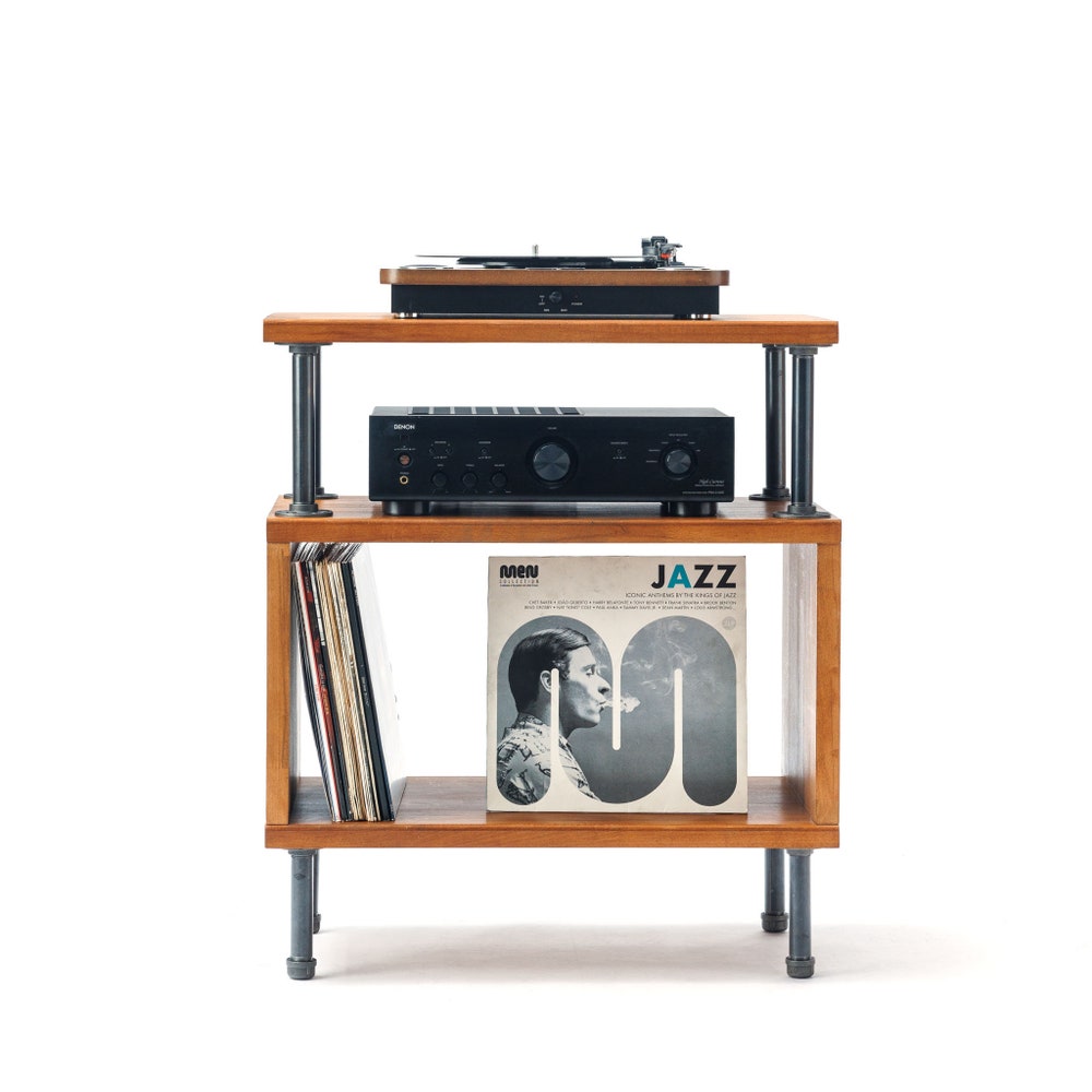 Industrial end table, reclaimed wood table,rustic end table, rustic night stand, pipe and wood end table, farmhouse table - Image 5