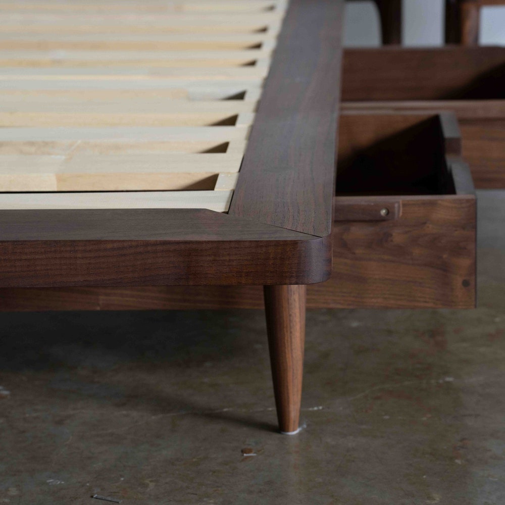 Bed No. 3.5 – Premium Handmade Solid Wood Bed Frame with Leather Upholstered Headboard | Customizable Design | Built to Last - Image 6