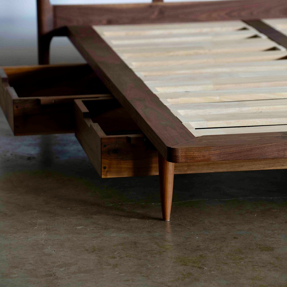 Bed No. 3.5 – Premium Handmade Solid Wood Bed Frame with Leather Upholstered Headboard | Customizable Design | Built to Last - Image 8