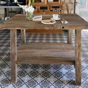Rustic Counter Height Table Reclaimed Wood, Kitchen Table with Storage, Bar Height Table, Reclaimed Wood Kitchen Table Rustic
