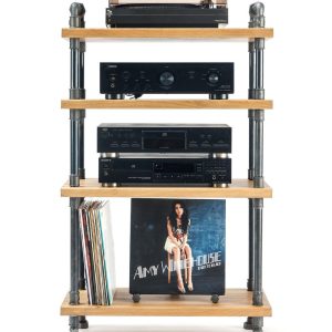 NEW-OAK WOOD, Record player stand, Audio Rack Stand, Turntable Stand, Vinyl storage, Record storage, Record player console