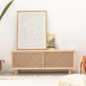 TV stand Pola, Handmade solid pine wood