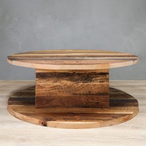 il_1000x1000.5342094192_kf89.jpg 2-Level Round Reclaimed Coffee Table W/Square Base