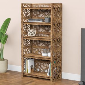 Wooden Shelf Bookshelf Bookshelves Bookcase Shelving Unit "CRYSTALS" (29.5"w 15"d) Hexagonica