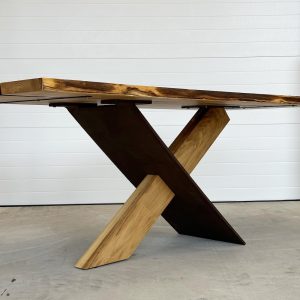 Live Edge Dining Table | Modern Dining Table | Rustic Dining Table | X Base