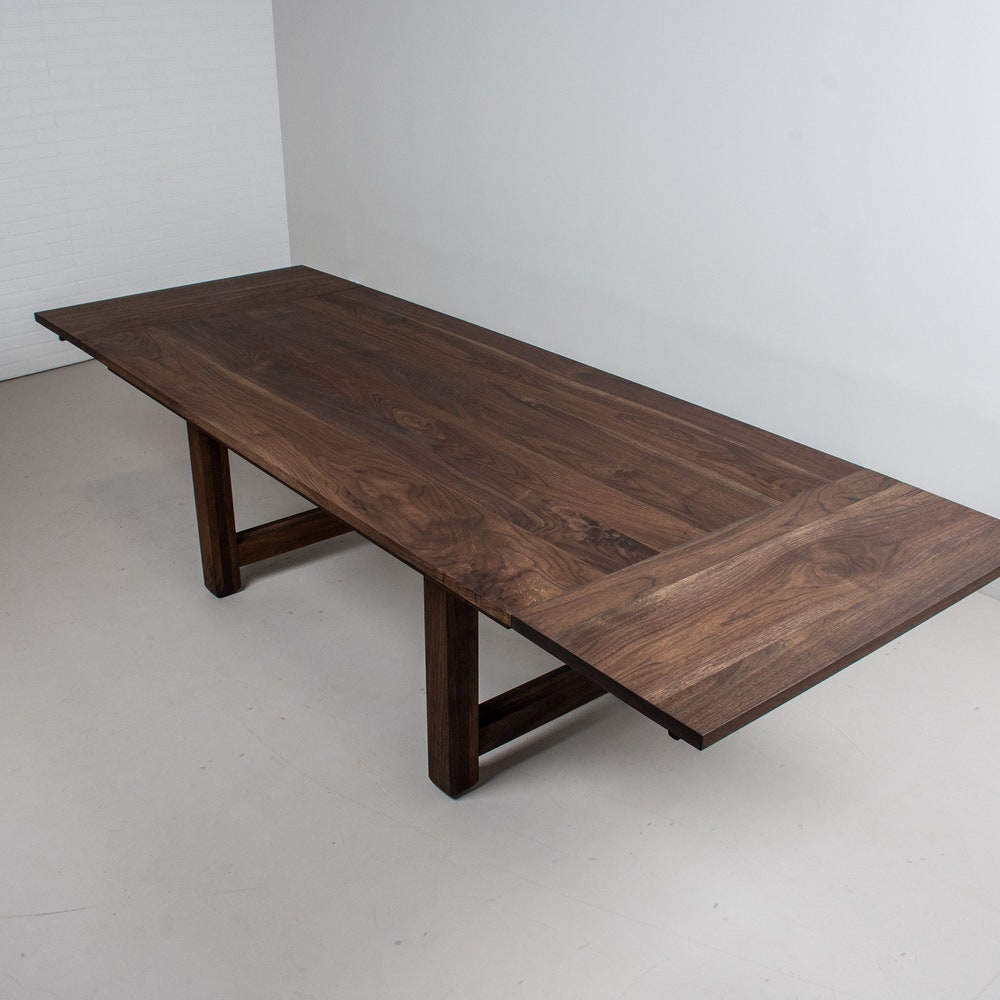 Large Farmhouse Table, Extendable Walnut Dining Table, Walnut Farm Table for Kitchen or Dining Room - Image 2