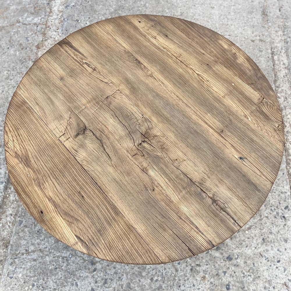 Round Rustic Coffee Table Reclaimed Wood, Farmhouse Coffee Table Living Room, Reclaimed BarnWood Furniture Table Round - Image 10