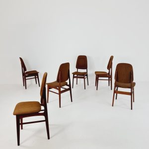 Vintage Teak Norwegian Dining Chairs by Bröderna Sörheim Norway, 1960s, Set of 6