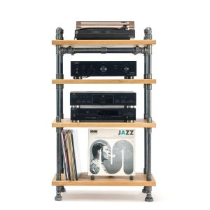 NEW-OAK WOOD, Record player stand, Audio Rack Stand, Turntable Stand, Vinyl storage, Record storage, Record player console