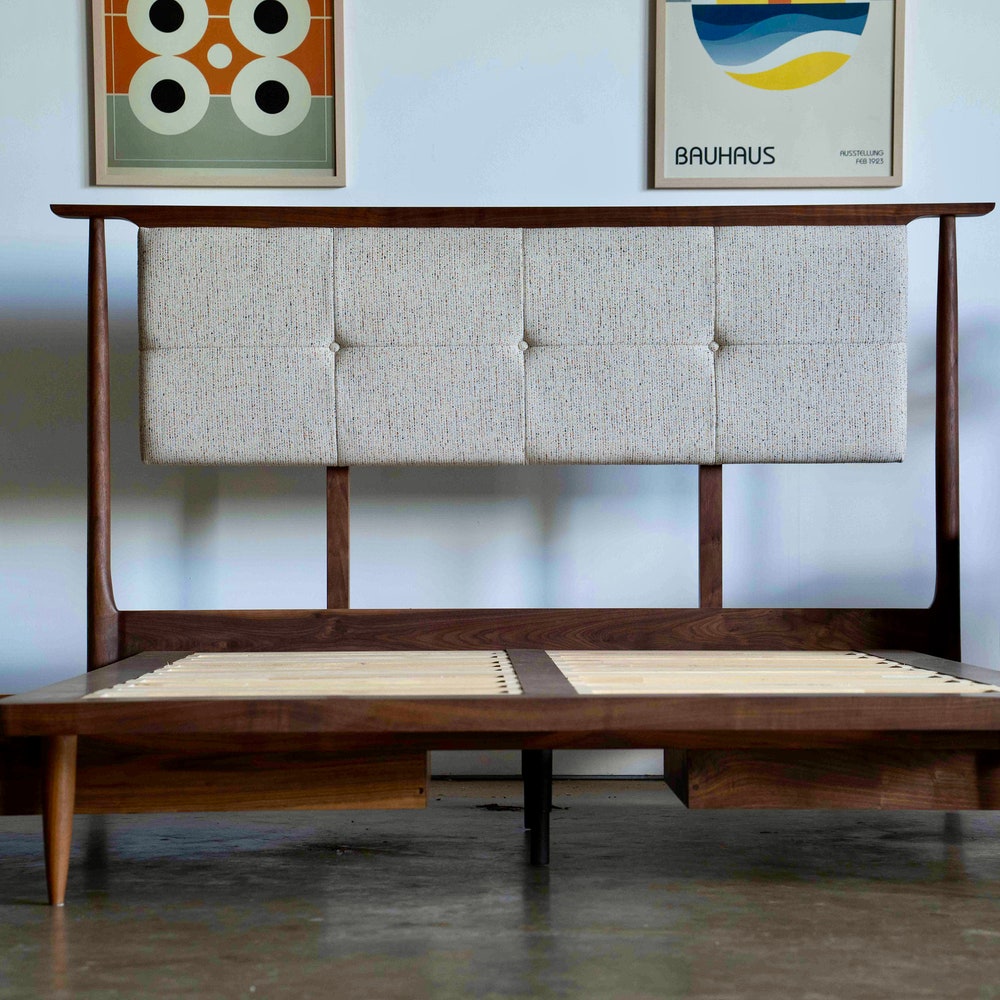 Bed No. 3.5 – Premium Handmade Solid Wood Bed Frame with Leather Upholstered Headboard | Customizable Design | Built to Last - Image 10