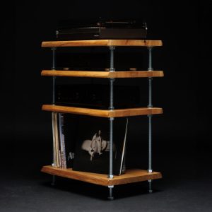 NEW-OAK WOOD, Stand curved edges, Free shipping, Lp storage, Records stand, Display for vinyls, Audio rack