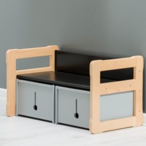 Set of Montessori based Multifunctional small bench and 2 small box set,  Baby registry item  Gift for kids