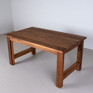 Modern Wood Dining Table, Walnut Dining Table with Extensions, Farmhouse Style Extendable Dining Room Table