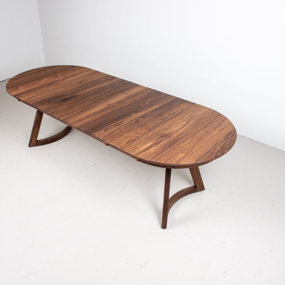 Walnut Extendable Dining Table, Modern Oval Dining Table with Leaves, Mid Century Extendable Oval Table, Extendable Walnut Oval Table - Image 2