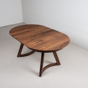 Walnut Extendable Dining Table, Modern Oval Dining Table with Leaves, Mid Century Extendable Oval Table, Extendable Walnut Oval Table