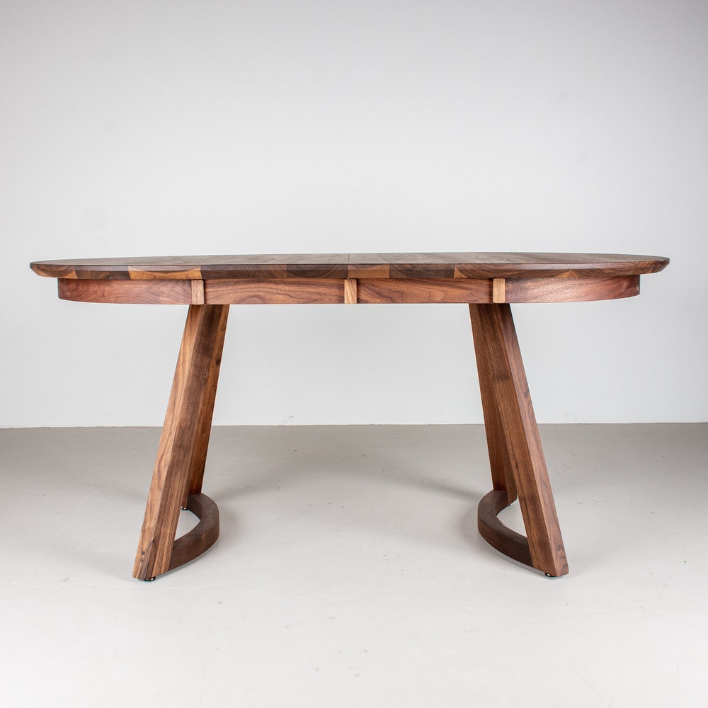 Walnut Extendable Dining Table, Modern Oval Dining Table with Leaves, Mid Century Extendable Oval Table, Extendable Walnut Oval Table - Image 5