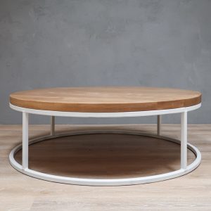 Round White Oak Coffee Table, Coffee Tables