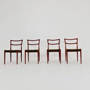 Vintage Danish solid teak dining chairs By Bernhard & Son, 1960s, Set of 4