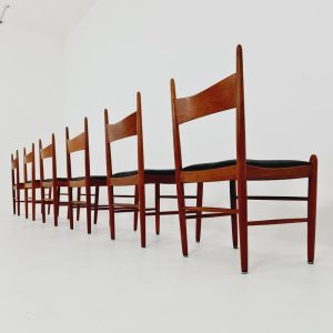Vintage Mid Century teak dining chairs By H. vestervig Eriksen for Brdr. Trombrg 1960s, Set of 6