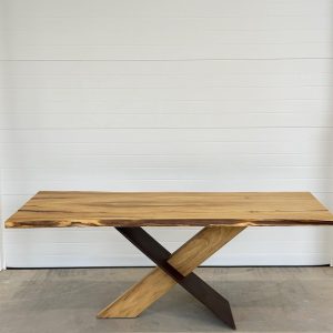 Live Edge Dining Table | Modern Dining Table | Rustic Dining Table | X Base