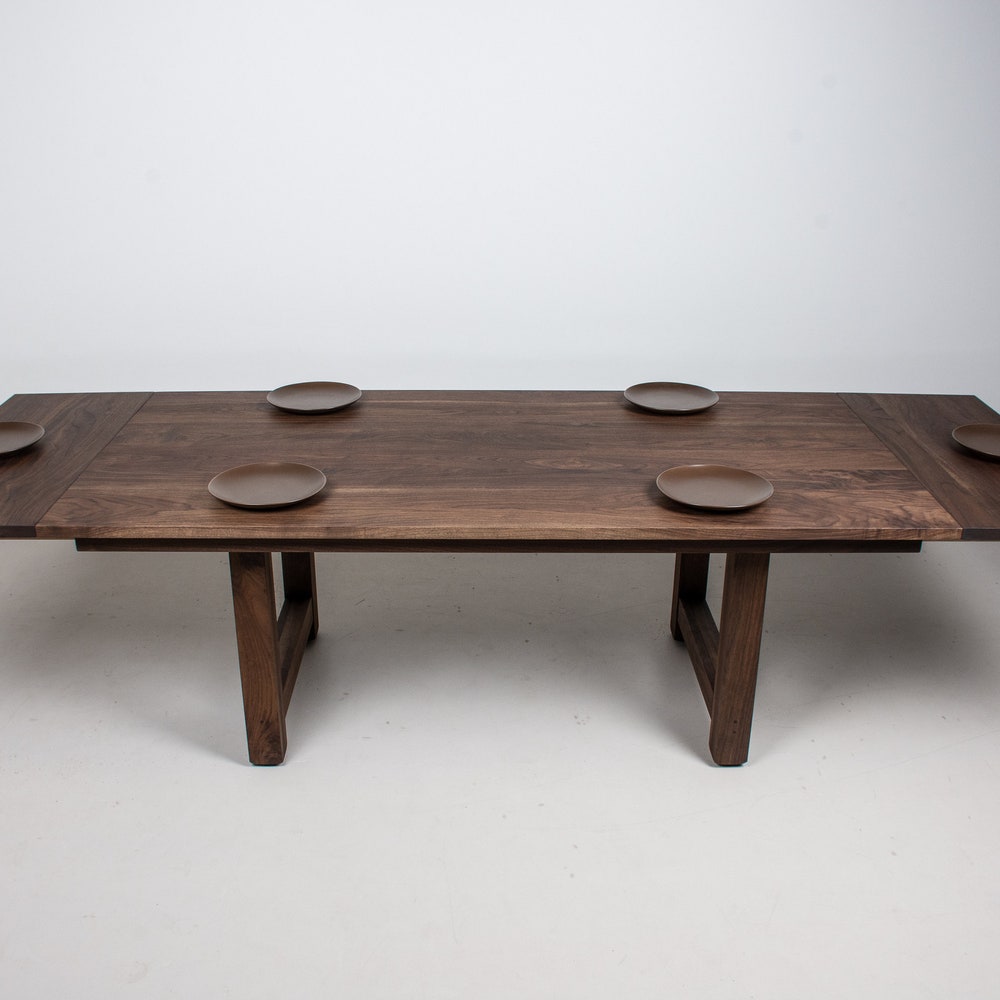 Large Farmhouse Table, Extendable Walnut Dining Table, Walnut Farm Table for Kitchen or Dining Room - Image 5