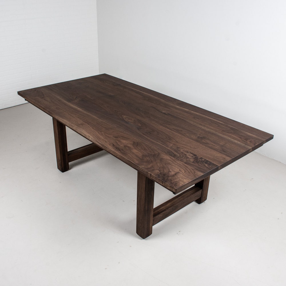 Large Farmhouse Table, Extendable Walnut Dining Table, Walnut Farm Table for Kitchen or Dining Room