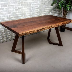 Live Edge Walnut Table, Walnut Dining Table on Walnut Caldwell Legs, Live Edge Walnut Dining Table, Solid Walnut Dining Table
