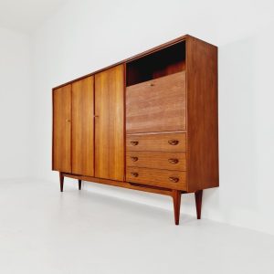 Mid-Century German vintage highboard, sideboard by Ernst Dieter Hilker for Omnia 1960s