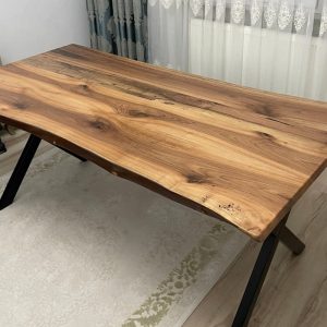 Kitchen Dining Table, Live Edge Walnut Wooden Table, Black walnut dining table,  Modern Dining Table, walnut wooden slab