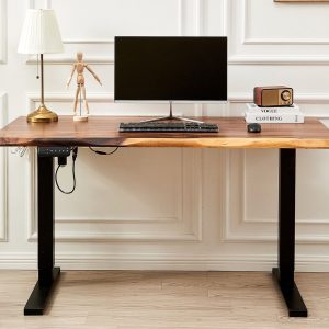 Desk - Standing Desk, South American Walnut, Stand-Up Desk, Live Edge Desk, Adjustable Standing Desk, Desk with Storage, Executive Desk