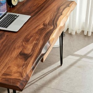 Desk - Hairpin Legs, Live Edge Desk, Wood Desk, South American Walnut, Desk with Storage, Office Desk, Modern Desk, Computer Desk, Modern