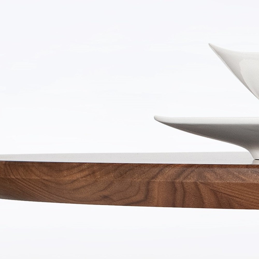 Round Coffee Table In Walnut "Kapok" - Image 7