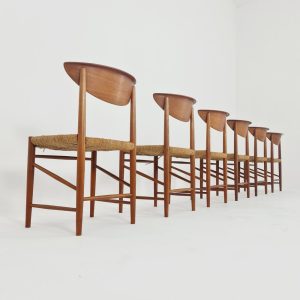 Vintage Mid Century teak dining chairs By Peter Hvidt & Orla Molgaard-Nielsen, 1960s, Set of 6