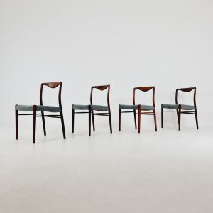 Mid Century Danish Fabric chair by Kai Lyngfeldt Larsen, 1960s Set of 4