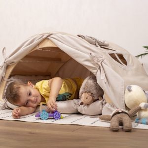 Waldorf Climbing Arch with Toddler Tent & Optional Soft Play Cushion, Handmade Furniture Montessori Rocker with Kids Tent and Playmat Pillow