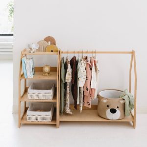 Montessori Wardrobe Set, Nursery shelves, Baby dresser, Montessori furniture, First Christmas Gift,   Toddler closet, Nursery bookshelf