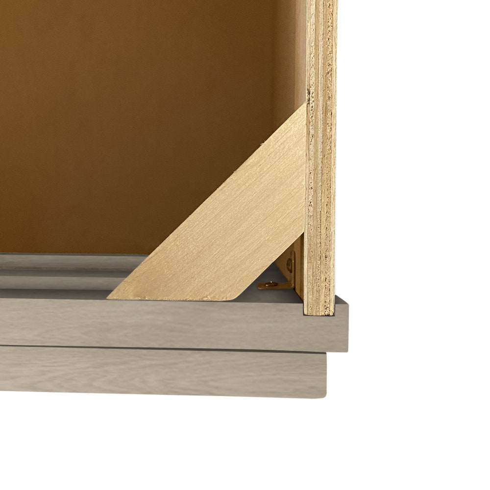 24" Grey Bathroom Vanity for Single Sink, Greige Stained Traditional Comtemporary Bath Cabinet Furniture Storage Organization - Image 3