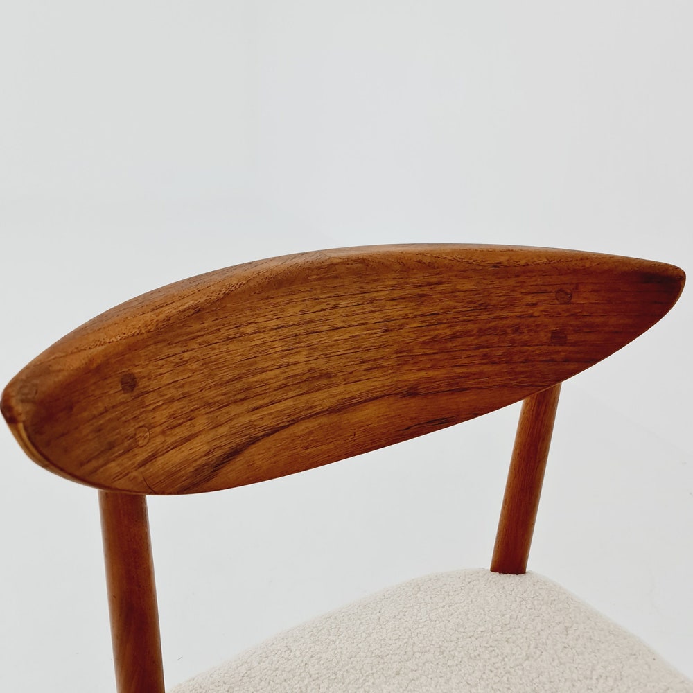Vintage Mid Century teak +Teddy farbic dining chairs By Peter Hvidt & Orla Molgaard-Nielsen, 1960s, Set of 2 - Image 5