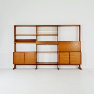 Danish teak room divider modular vintage library bookcase shelf system by L Chr Larsen & Søn, 1960s