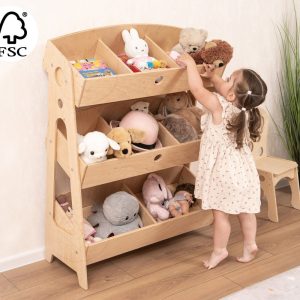 Full Storage 3 Tier Montessori Shelf, Handmade Furniture Toy Storage, Playroom Decor Waldorf Nursery Shelves, Kids Room Christmas Gift