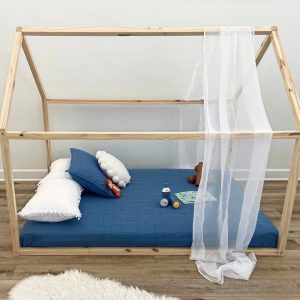 Floorbed Full Montessori House Bed - Kids' Gift, Complete with Slats