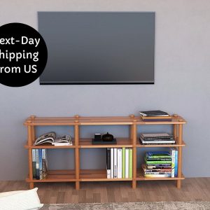 Solid Beech Wood Large Media Console, Solid Wooden TV Stand, Custom Wood TV Stand , Minimalist  Large Entertainment Center
