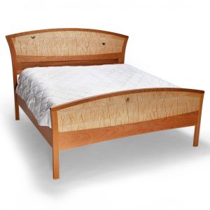 Bed Frame King Size, Headboard, Platform Bed, Queen, Handmade, Wood, Custom Size, Bedroom, New Home, Remodel, Cherry, Quilted Maple, Inlay