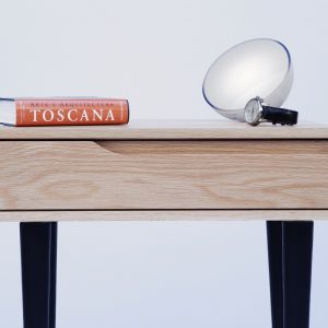 Bedside table with drawer in solid Walnut or Oak  wood