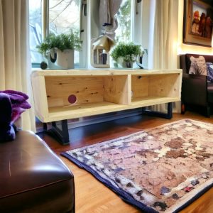 Nordic style tv stand with steel legs open shelves svandinavian book cabinet console end table living room decor rustic reclaimed furniture