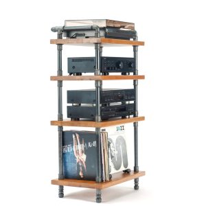 NEW Best seller 4 Tier Industrial Pipe Stand, Handmade Record Player Stand, Industrial Vinyl Table, media Unit
