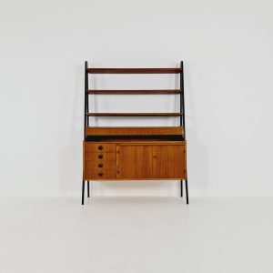 Scandinavian bokshelf / Secretary with drawers mahogany by "Tema", Gillis Lundgren, 1960s