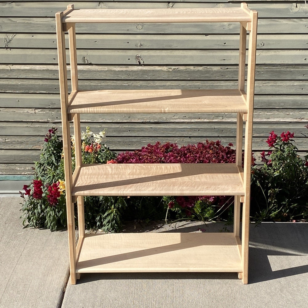 Maple 3 or 4 Shelf Open Shelving - Select 28 inch or 36 inch Lengths: Solid Wood Made in USA - Image 5